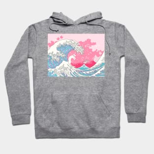 Psychodelic Bubblegum Kunagawa Surfer Cat Hoodie